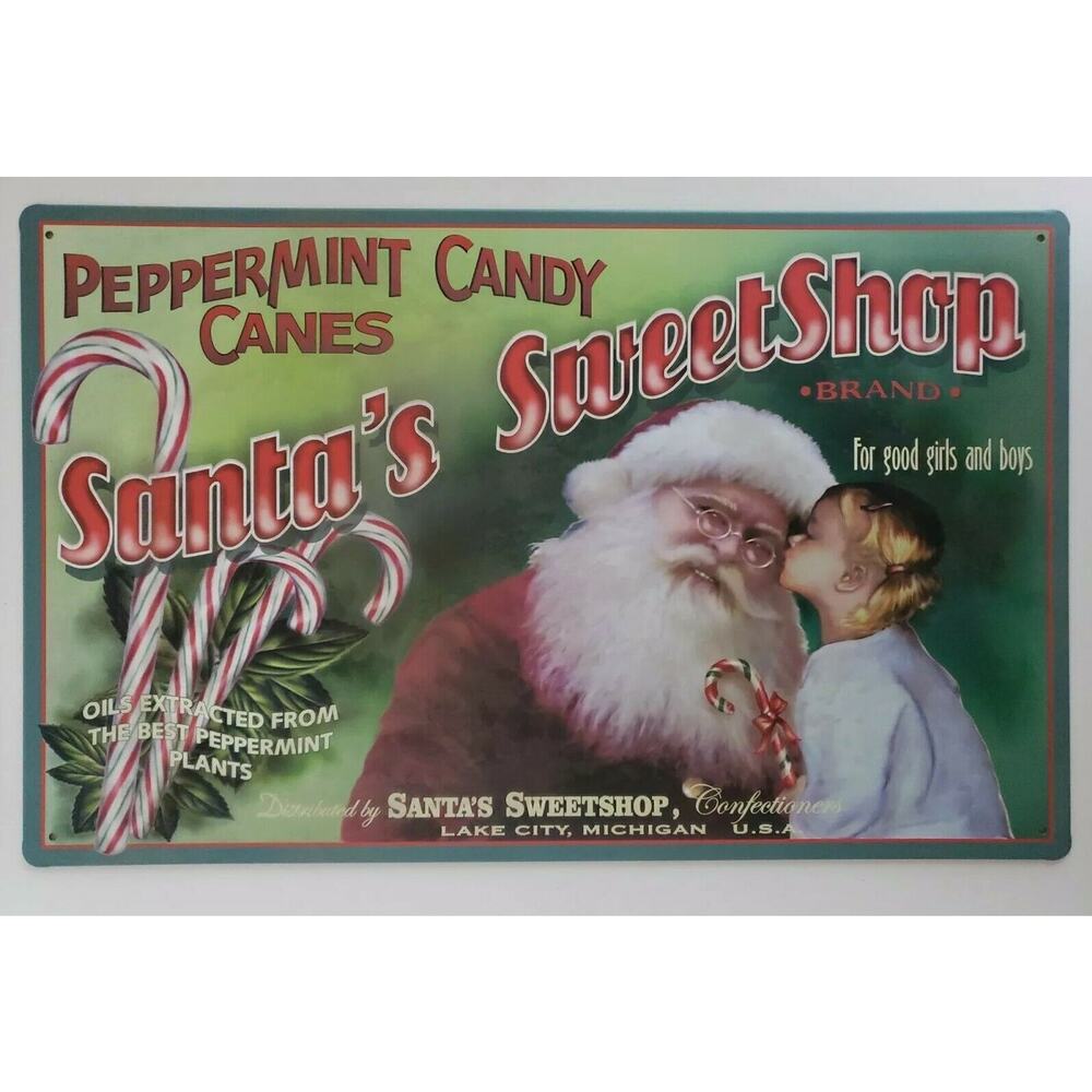 Santa's Sweet‎ Shop 16x10 Ohio Wholesale Inc.Rustic Retro Metal Sign 43067